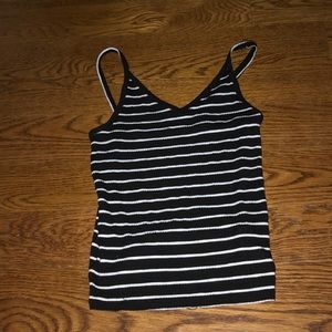 black and white stripe american eagle tank